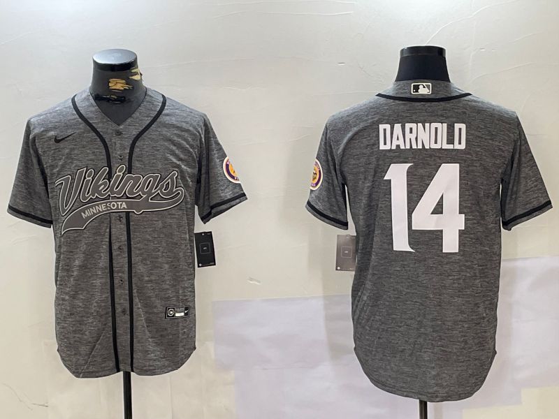 Men Minnesota Vikings #14 Darnold Grey Joint Name 2024 Nike Limited NFL Jersey style 1->indianapolis colts->NFL Jersey